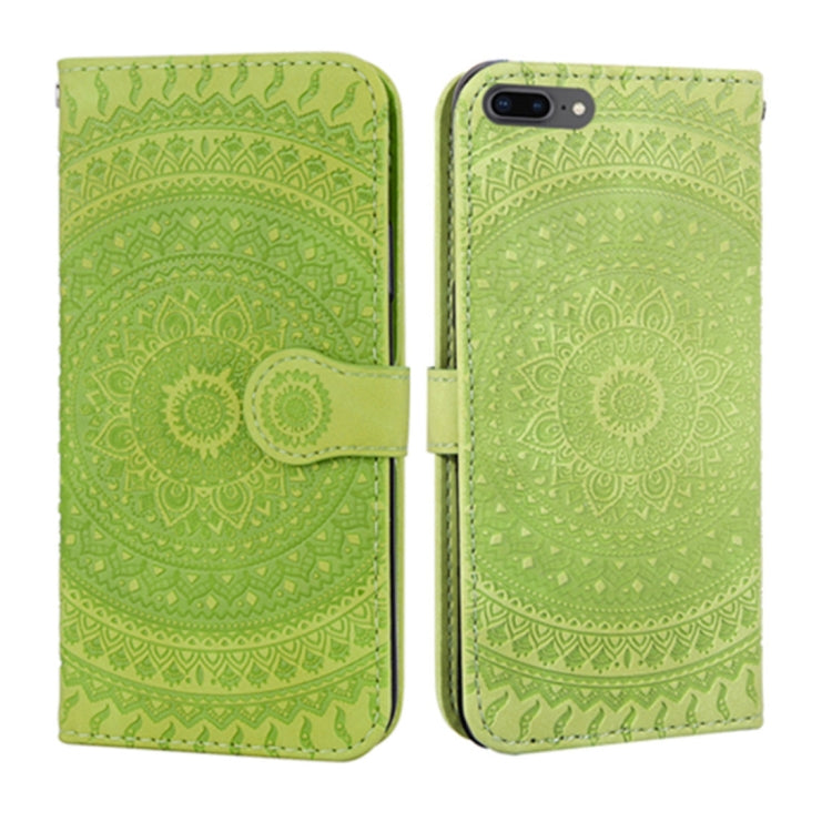For iPhone 7 Plus & 8 Plus Pressed Printing Pattern Horizontal Flip PU Leather Case , with Holder & Card Slots & Wallet & & Lanyard