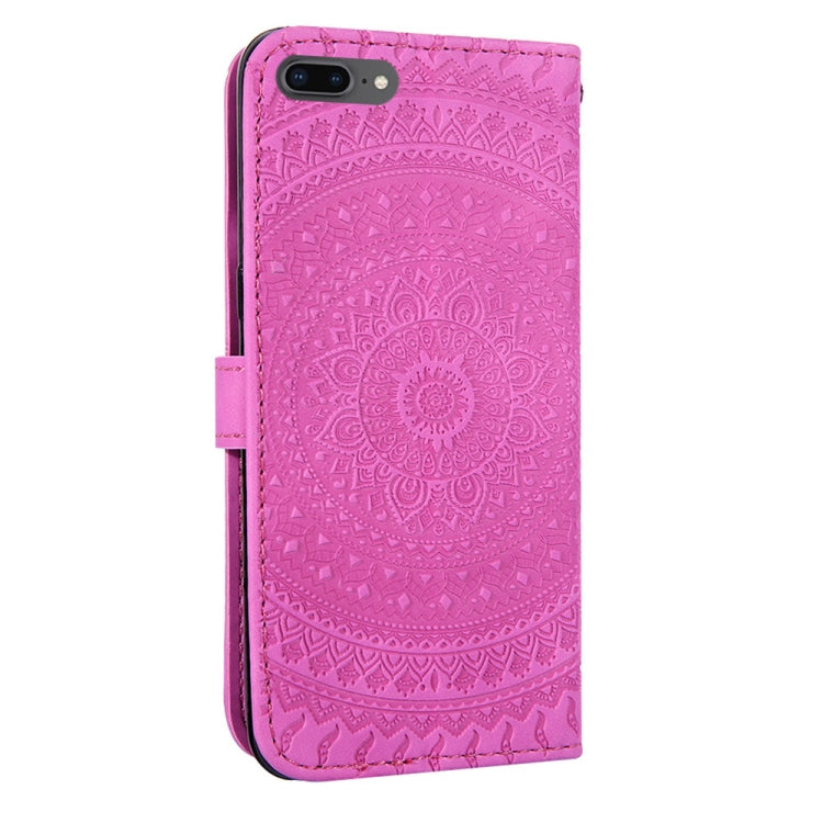 For iPhone 7 Plus & 8 Plus Pressed Printing Pattern Horizontal Flip PU Leather Case , with Holder & Card Slots & Wallet & & Lanyard