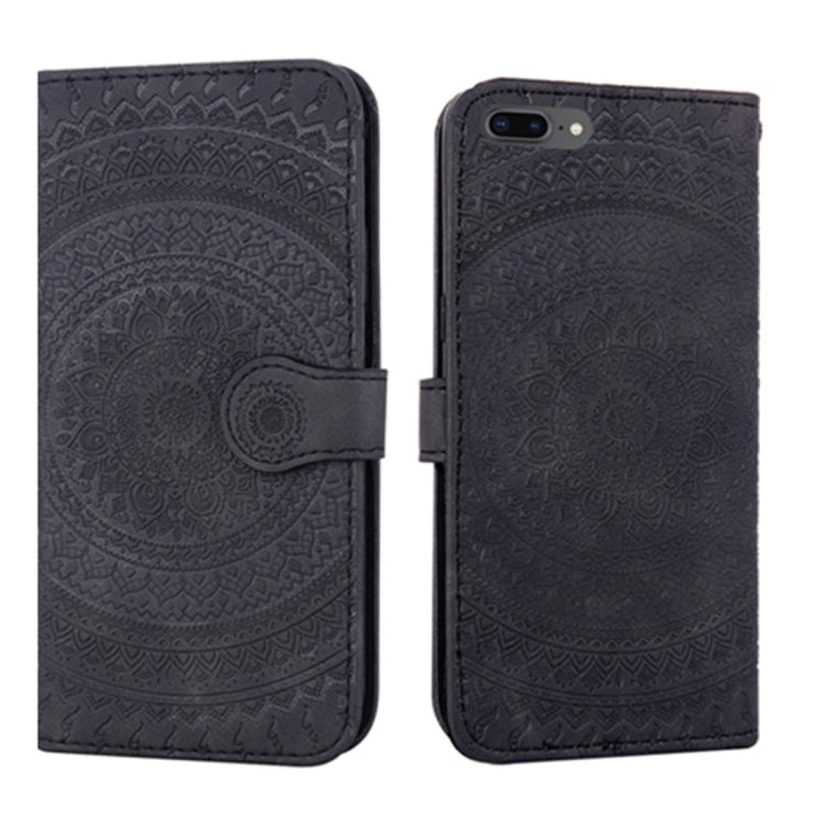 For iPhone 7 Plus & 8 Plus Pressed Printing Pattern Horizontal Flip PU Leather Case , with Holder & Card Slots & Wallet & & Lanyard