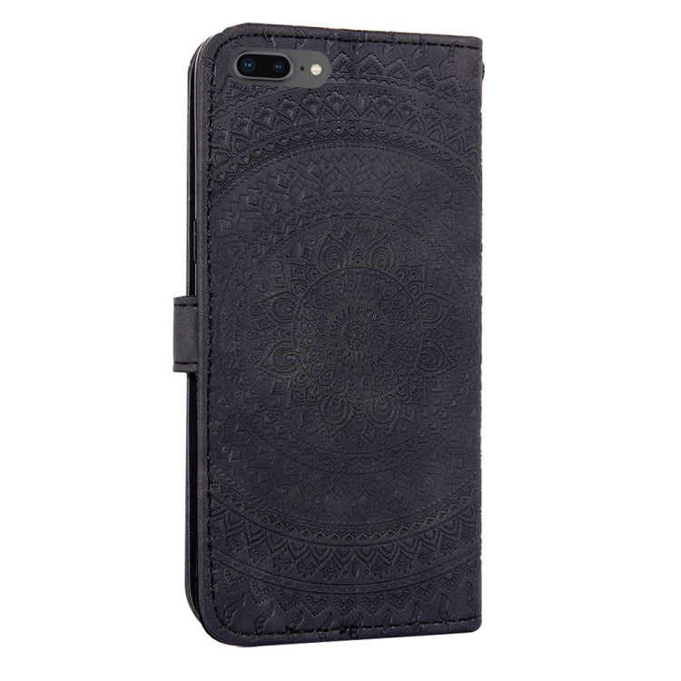 For iPhone 7 Plus & 8 Plus Pressed Printing Pattern Horizontal Flip PU Leather Case , with Holder & Card Slots & Wallet & & Lanyard