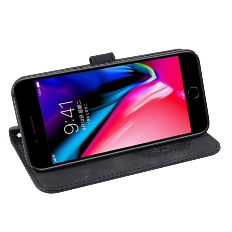 For iPhone 7 Plus & 8 Plus Pressed Printing Pattern Horizontal Flip PU Leather Case , with Holder & Card Slots & Wallet & & Lanyard