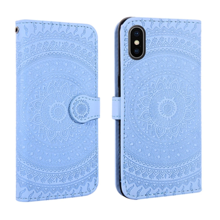 For iPhone XS Max Pressed Printing Pattern Horizontal Flip PU Leather Case , with Holder & Card Slots & Wallet & & Lanyard