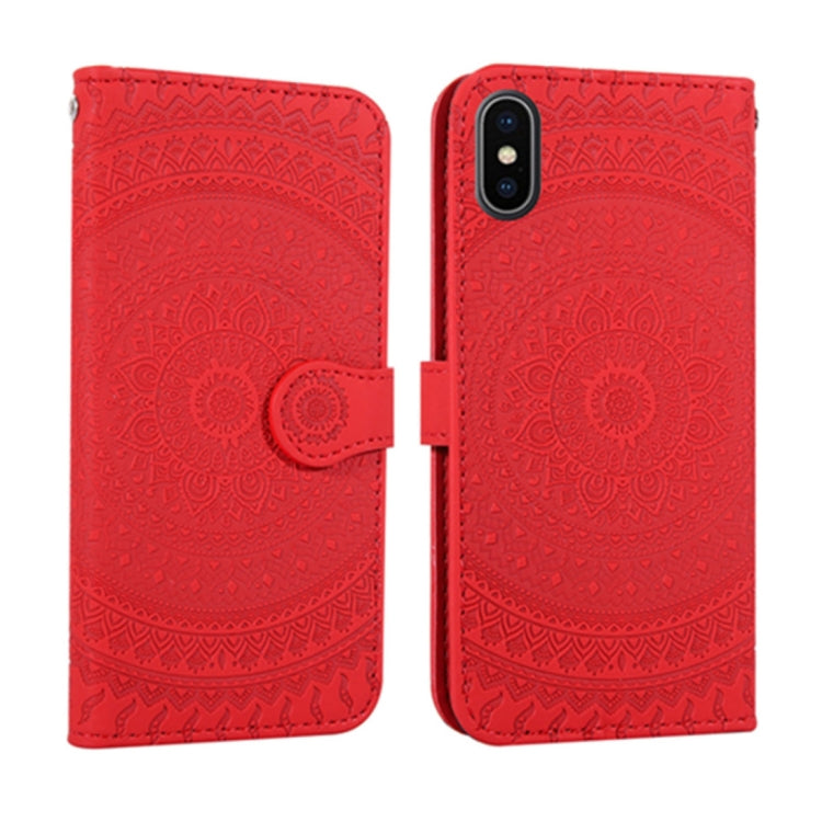 For iPhone XS Max Pressed Printing Pattern Horizontal Flip PU Leather Case , with Holder & Card Slots & Wallet & & Lanyard
