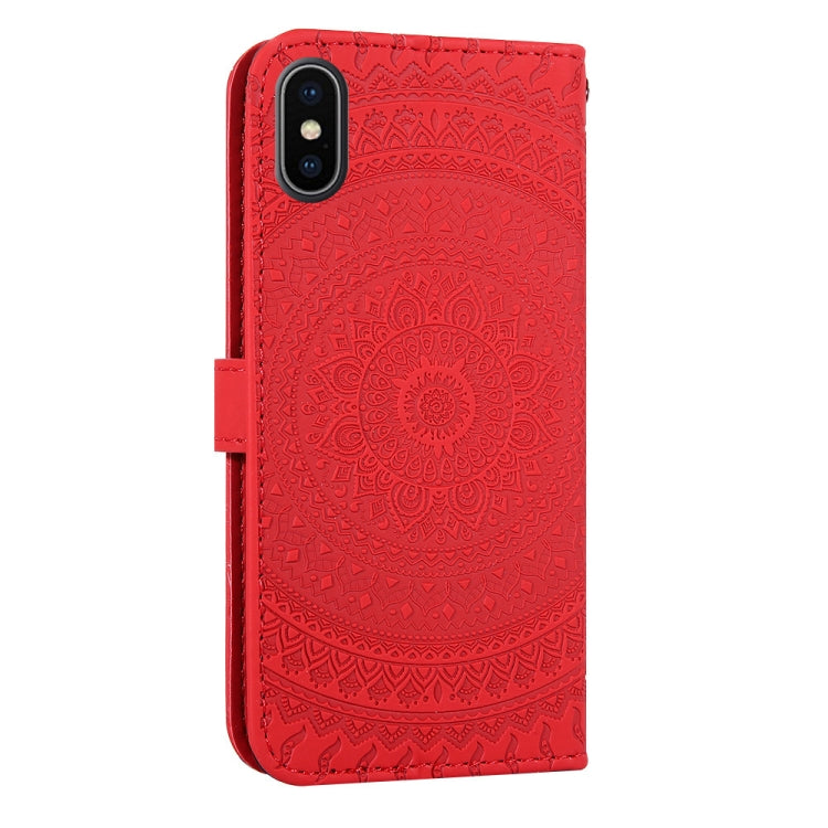 For iPhone XS Max Pressed Printing Pattern Horizontal Flip PU Leather Case , with Holder & Card Slots & Wallet & & Lanyard