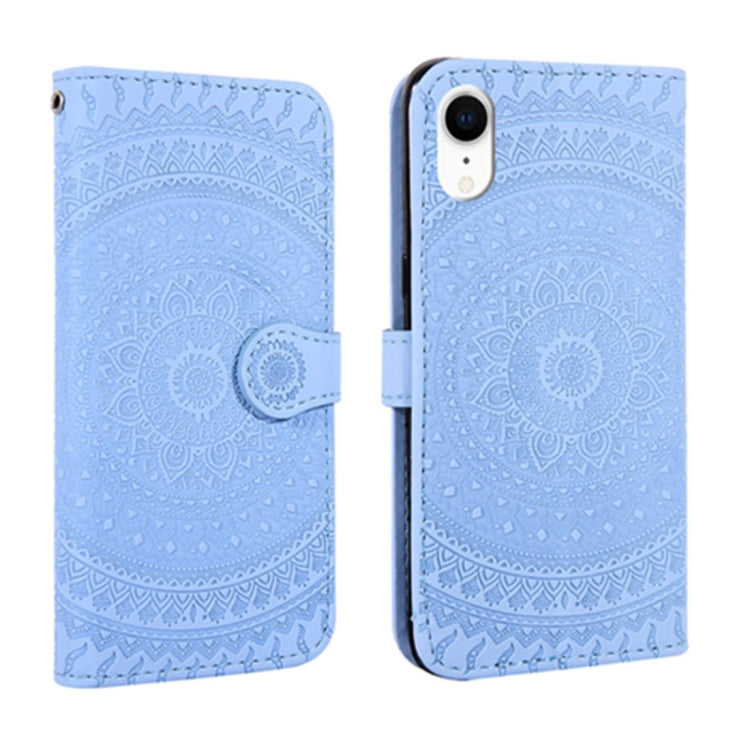 For iPhone XR Pressed Printing Pattern Horizontal Flip PU Leather Case  with Holder & Card Slots & Wallet & Lanyard