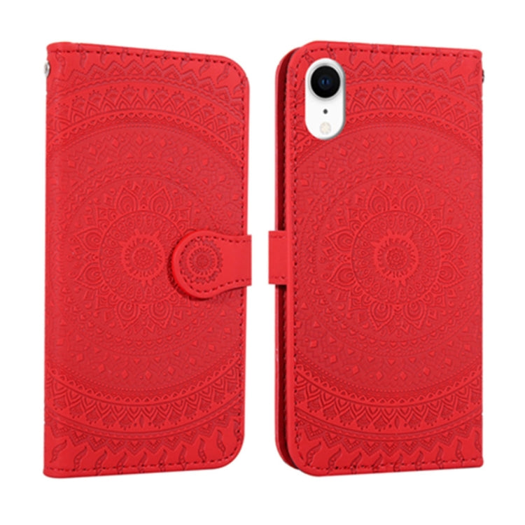 For iPhone XR Pressed Printing Pattern Horizontal Flip PU Leather Case  with Holder & Card Slots & Wallet & Lanyard