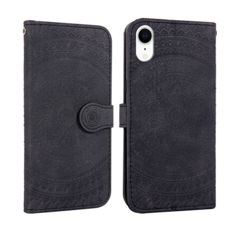 For iPhone XR Pressed Printing Pattern Horizontal Flip PU Leather Case  with Holder & Card Slots & Wallet & Lanyard