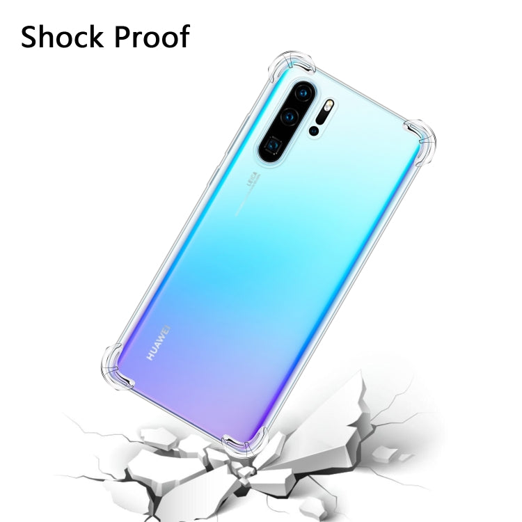 For Huawei P30 Pro Four-Corner Anti-Drop Ultra-Thin Transparent TPU Phone Case(Transparent)