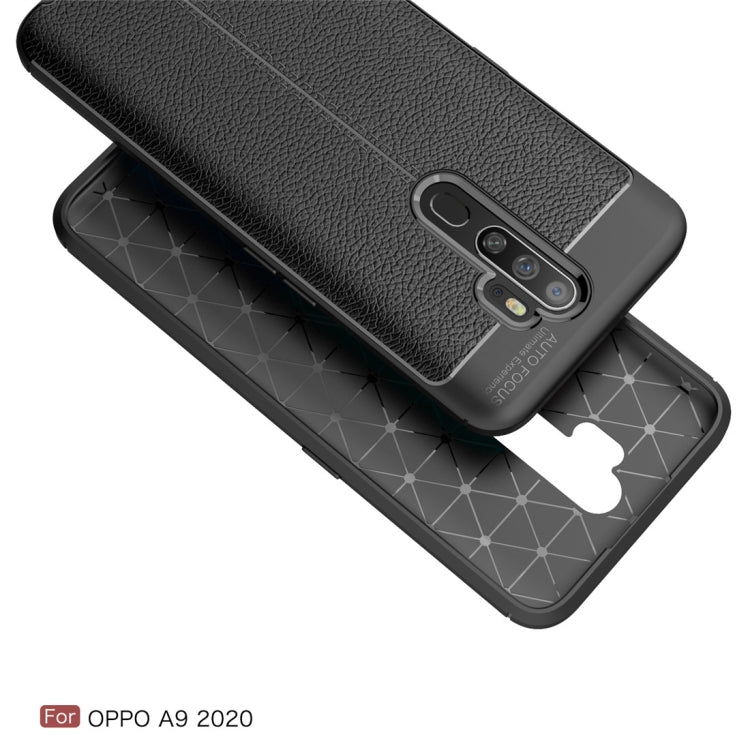 For OPPO A9 2020 Litchi Texture TPU Shockproof Case