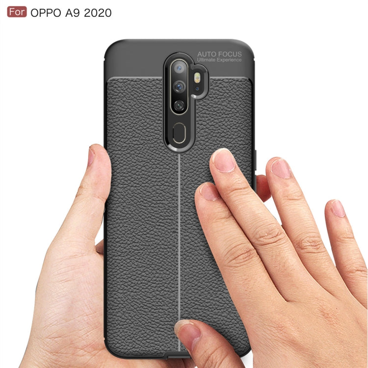 For OPPO A9 2020 Litchi Texture TPU Shockproof Case