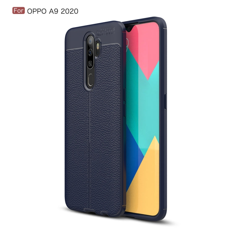 For OPPO A9 2020 Litchi Texture TPU Shockproof Case