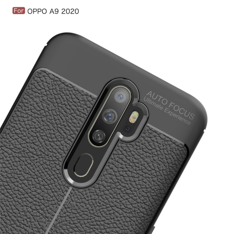 For OPPO A9 2020 Litchi Texture TPU Shockproof Case