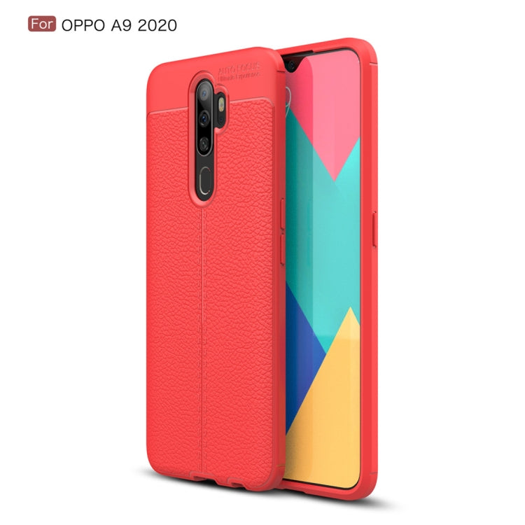 For OPPO A9 2020 Litchi Texture TPU Shockproof Case