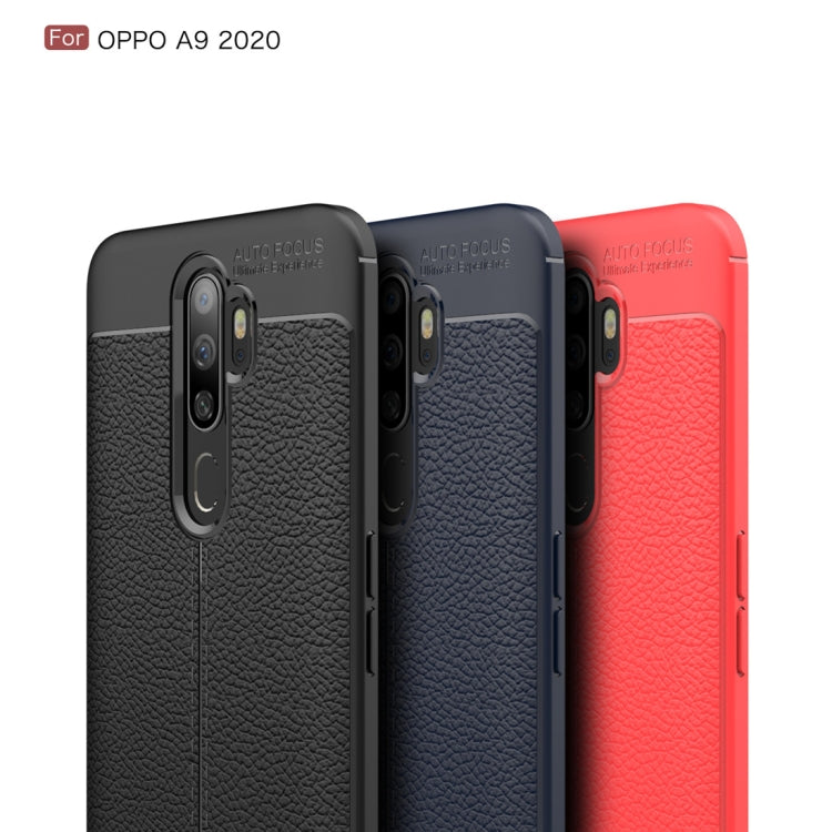 For OPPO A9 2020 Litchi Texture TPU Shockproof Case