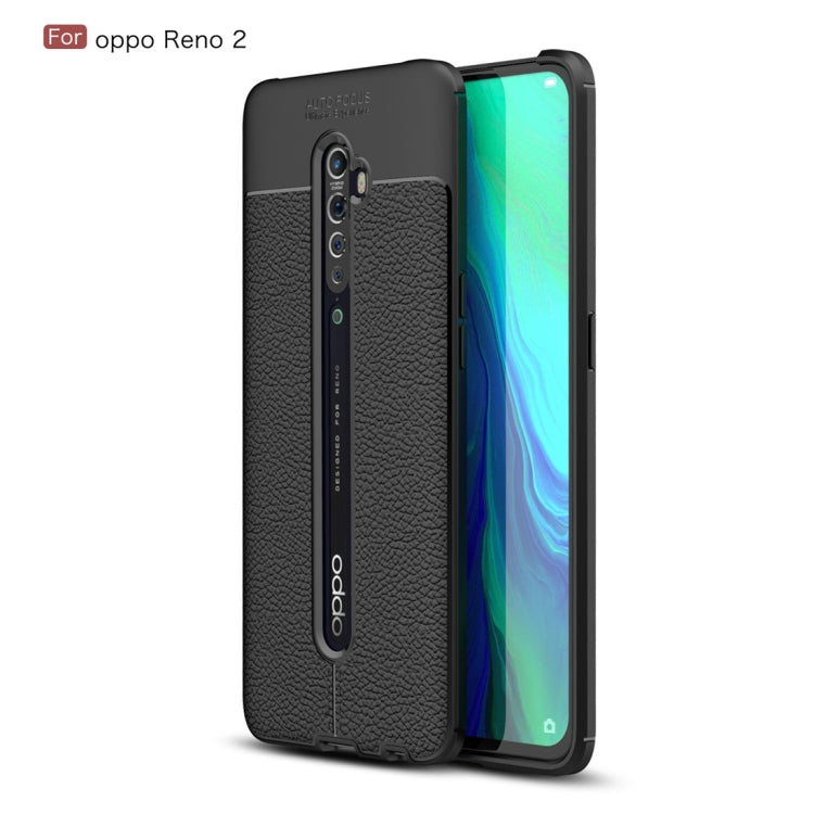 For OPPO Reno 2 Litchi Texture TPU Shockproof Case