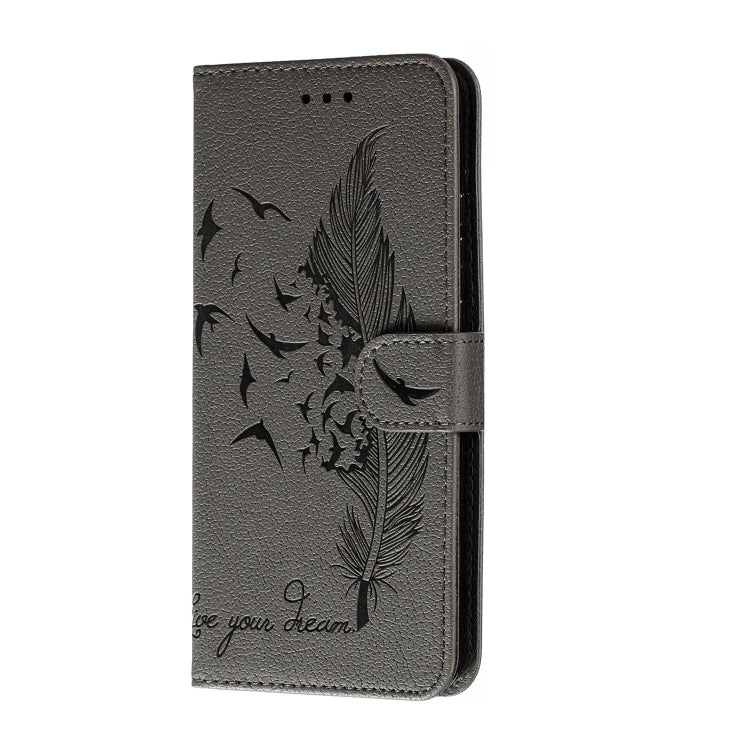 Feather Pattern Litchi Texture Horizontal Flip Leather Case with Wallet & Holder & Card Slots For Huawei Mate 30