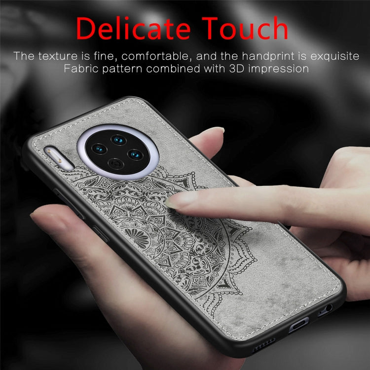 For Huawei Mate 30 ï¼Œ Embossed Mandala pattern PC + TPU + Fabric Phone Case with Lanyard & Magnetic