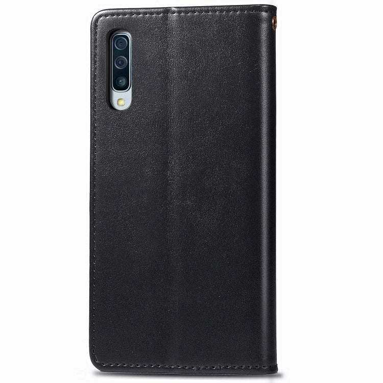 For Galaxy A90 5G Retro Solid Color Leather Buckle Mobile Phone Protection Leather Case with Photo Frame & Card Slot & Wallet & Bracket Function