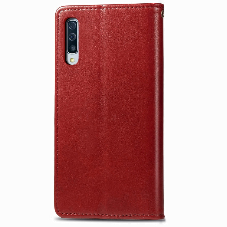 For Galaxy A90 5G Retro Solid Color Leather Buckle Mobile Phone Protection Leather Case with Photo Frame & Card Slot & Wallet & Bracket Function