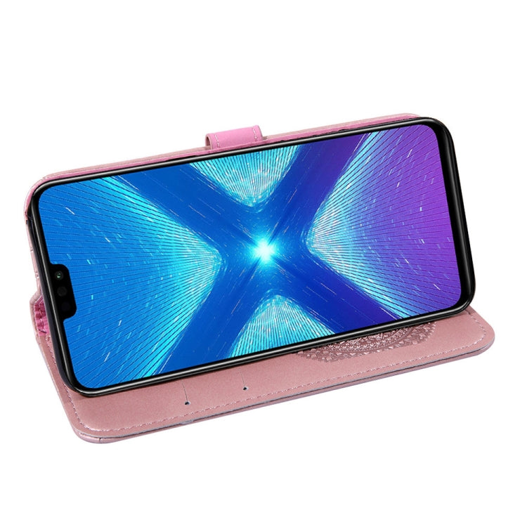 For Huawei Honor 8X Pressed Printing Pattern Horizontal Flip PU Leather Case with Holder & Card Slots & Wallet & & Lanyard