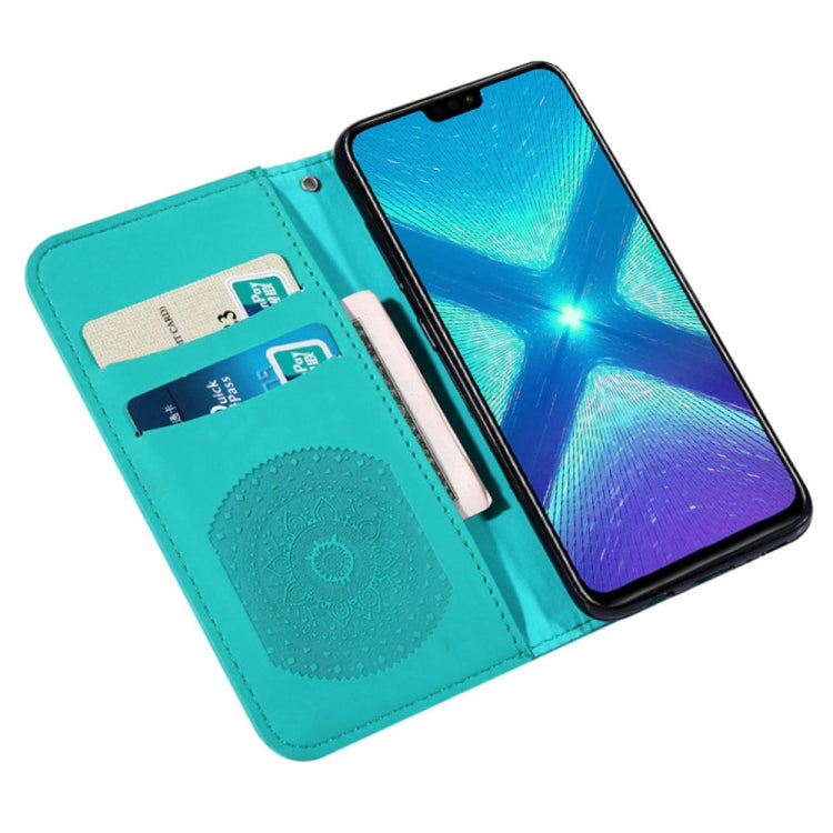 For Huawei Honor 8X Pressed Printing Pattern Horizontal Flip PU Leather Case with Holder & Card Slots & Wallet & & Lanyard