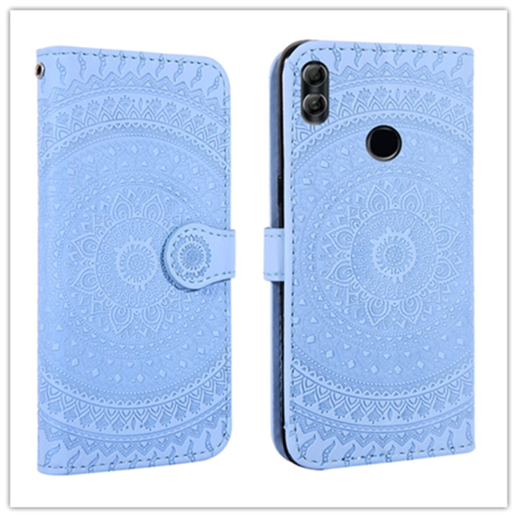 For Huawei Honor 8X Pressed Printing Pattern Horizontal Flip PU Leather Case with Holder & Card Slots & Wallet & & Lanyard