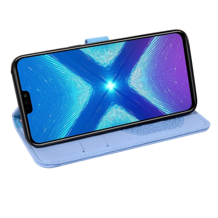 For Huawei Honor 8X Pressed Printing Pattern Horizontal Flip PU Leather Case with Holder & Card Slots & Wallet & & Lanyard