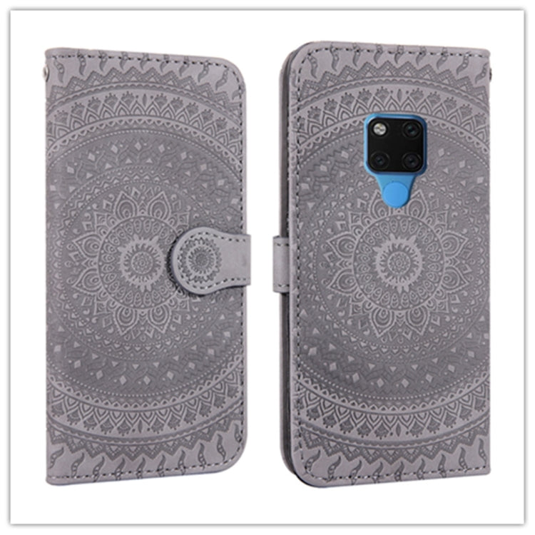 For Huawei Mate 20 Pressed Printing Pattern Horizontal Flip PU Leather Case with Holder & Card Slots & Wallet & & Lanyard
