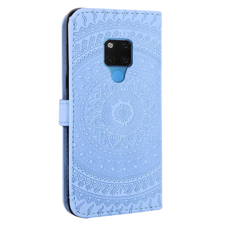 For Huawei Mate 20 Pressed Printing Pattern Horizontal Flip PU Leather Case with Holder & Card Slots & Wallet & & Lanyard