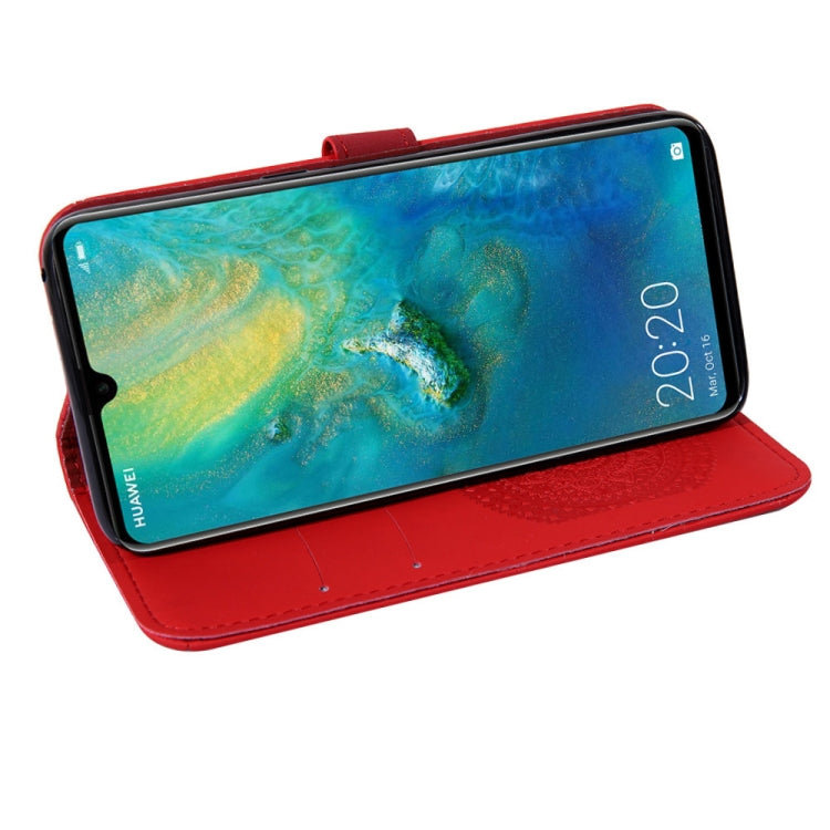 For Huawei Mate 20 Pressed Printing Pattern Horizontal Flip PU Leather Case with Holder & Card Slots & Wallet & & Lanyard