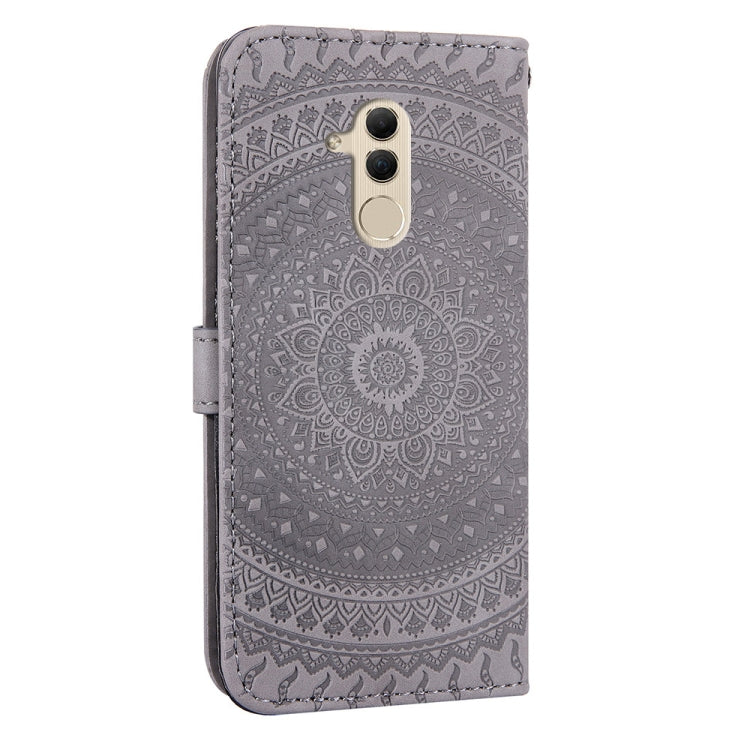 For Huawei Mate 20 Lite Pressed Printing Pattern Horizontal Flip PU Leather Case with Holder & Card Slots & Wallet & & Lanyard
