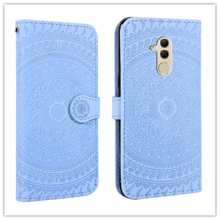 For Huawei Mate 20 Lite Pressed Printing Pattern Horizontal Flip PU Leather Case with Holder & Card Slots & Wallet & & Lanyard