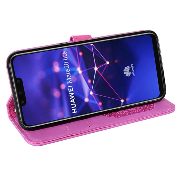For Huawei Mate 20 Lite Pressed Printing Pattern Horizontal Flip PU Leather Case with Holder & Card Slots & Wallet & & Lanyard