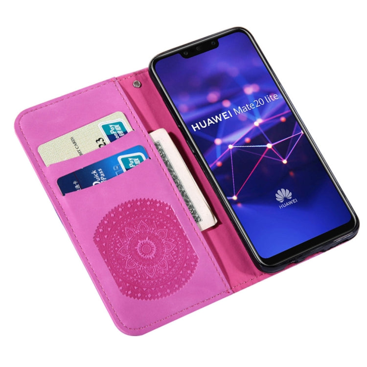 For Huawei Mate 20 Lite Pressed Printing Pattern Horizontal Flip PU Leather Case with Holder & Card Slots & Wallet & & Lanyard
