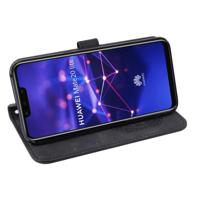 For Huawei Mate 20 Lite Pressed Printing Pattern Horizontal Flip PU Leather Case with Holder & Card Slots & Wallet & & Lanyard