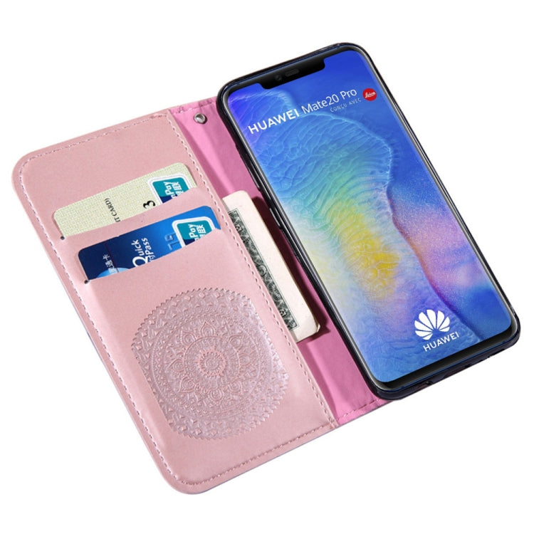 For Huawei Mate 20 Pro Pressed Printing Pattern Horizontal Flip PU Leather Case with Holder & Card Slots & Wallet & & Lanyard