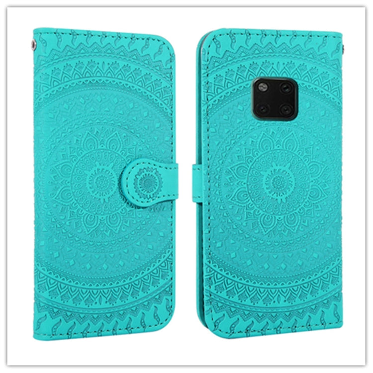 For Huawei Mate 20 Pro Pressed Printing Pattern Horizontal Flip PU Leather Case with Holder & Card Slots & Wallet & & Lanyard