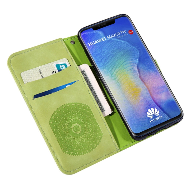For Huawei Mate 20 Pro Pressed Printing Pattern Horizontal Flip PU Leather Case with Holder & Card Slots & Wallet & & Lanyard