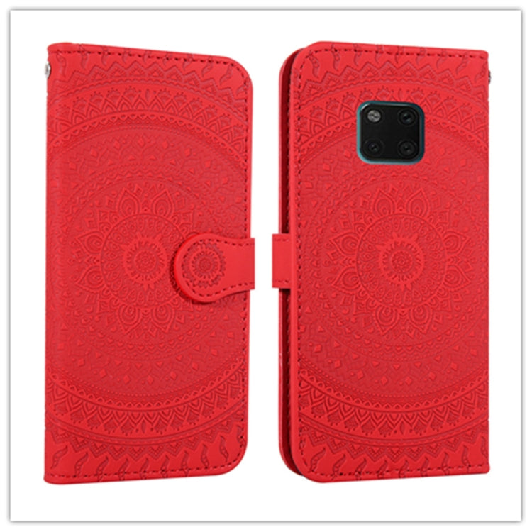 For Huawei Mate 20 Pro Pressed Printing Pattern Horizontal Flip PU Leather Case with Holder & Card Slots & Wallet & & Lanyard