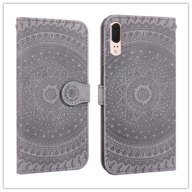For Huawei P20 Pressed Printing Pattern Horizontal Flip PU Leather Case with Holder & Card Slots & Wallet & & Lanyard