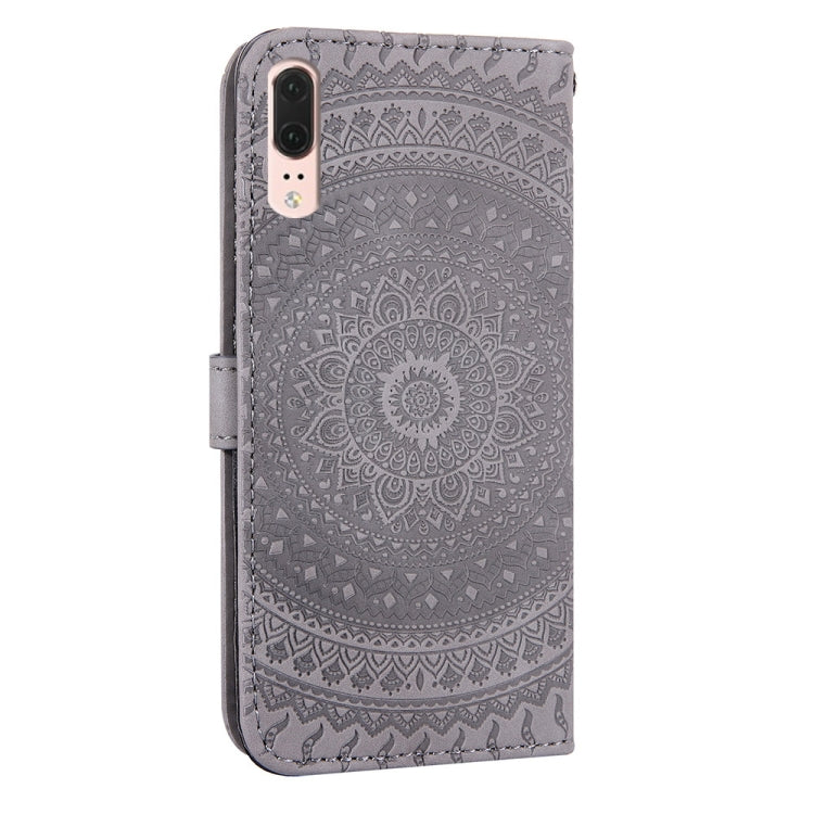 For Huawei P20 Pressed Printing Pattern Horizontal Flip PU Leather Case with Holder & Card Slots & Wallet & & Lanyard