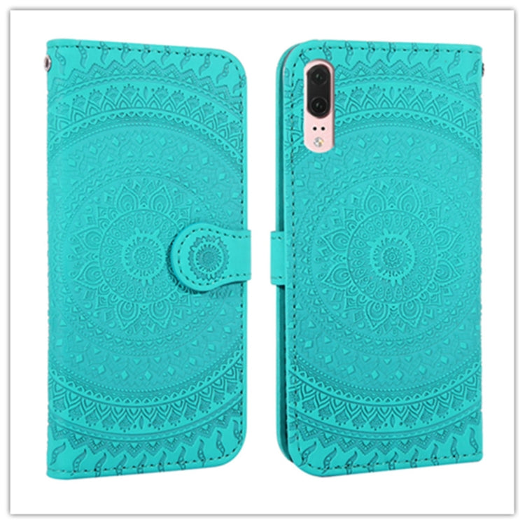 For Huawei P20 Pressed Printing Pattern Horizontal Flip PU Leather Case with Holder & Card Slots & Wallet & & Lanyard