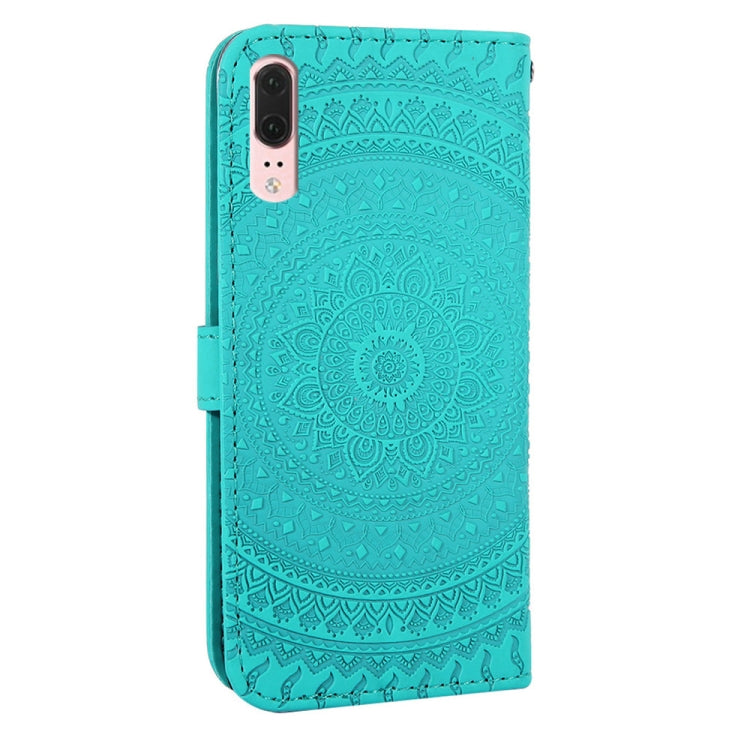 For Huawei P20 Pressed Printing Pattern Horizontal Flip PU Leather Case with Holder & Card Slots & Wallet & & Lanyard
