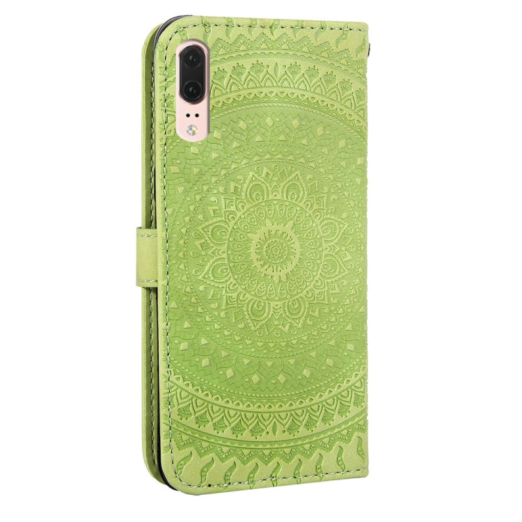For Huawei P20 Pressed Printing Pattern Horizontal Flip PU Leather Case with Holder & Card Slots & Wallet & & Lanyard
