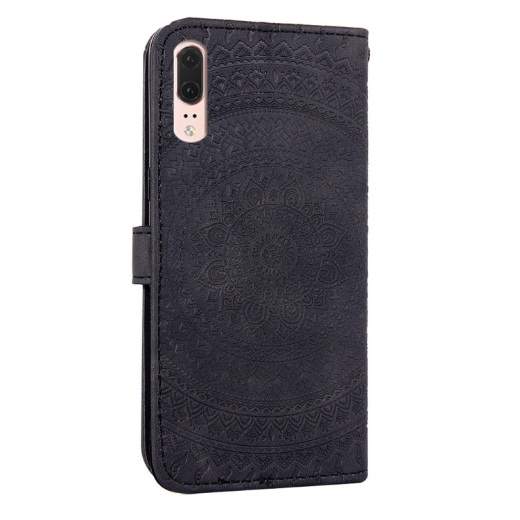 For Huawei P20 Pressed Printing Pattern Horizontal Flip PU Leather Case with Holder & Card Slots & Wallet & & Lanyard