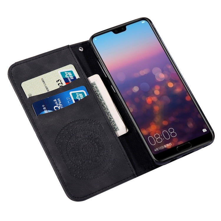 For Huawei P20 Pressed Printing Pattern Horizontal Flip PU Leather Case with Holder & Card Slots & Wallet & & Lanyard