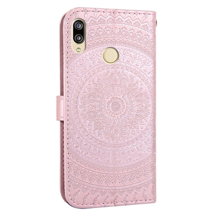 For Huawei P20 Lite Pressed Printing Pattern Horizontal Flip PU Leather Case with Holder & Card Slots & Wallet & & Lanyard