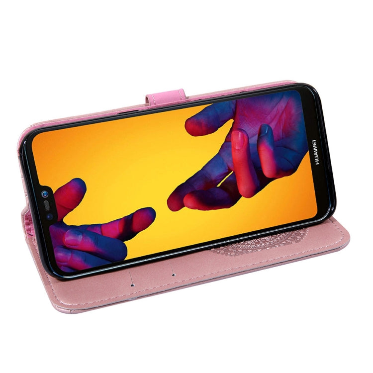 For Huawei P20 Lite Pressed Printing Pattern Horizontal Flip PU Leather Case with Holder & Card Slots & Wallet & & Lanyard