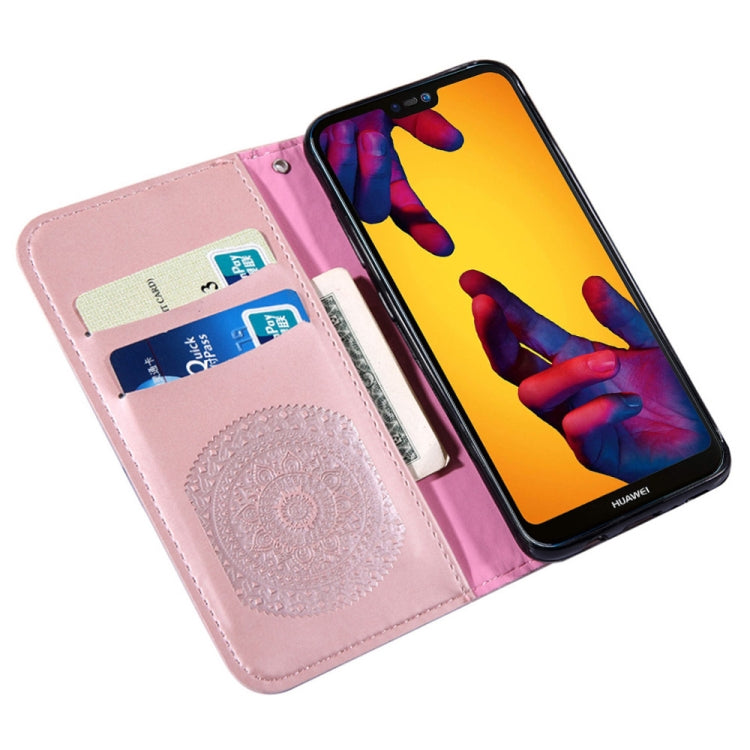For Huawei P20 Lite Pressed Printing Pattern Horizontal Flip PU Leather Case with Holder & Card Slots & Wallet & & Lanyard