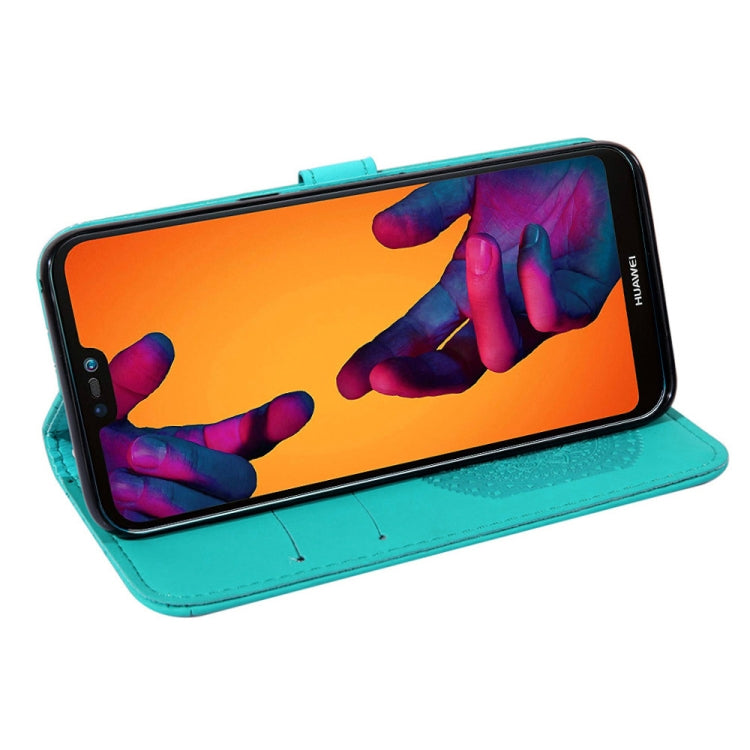 For Huawei P20 Lite Pressed Printing Pattern Horizontal Flip PU Leather Case with Holder & Card Slots & Wallet & & Lanyard